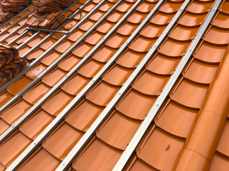 黃色 本葺瓦 - 廟瓦完工外觀